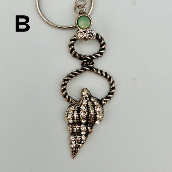 Handmade Sea Life Keychain Shell Seahorse Starfish Tassel Silver Repurposed - Picture 4 of 10